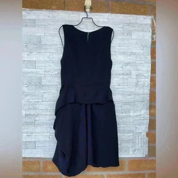 Morgane le fay navy blue silk chiffon dress size large - Picture 10 of 14